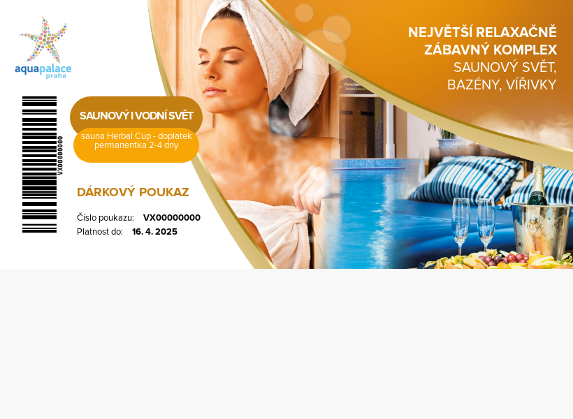 Sauna Herbal Cup - doplatek permanentka 2-4 dny